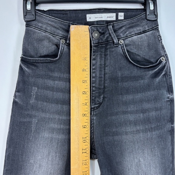 Subdued Womens Size 23 Jeans High Rise Soft Flare Charcoal Gray Stretch Pockets - Picture 5 of 8